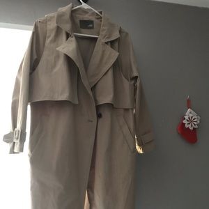 Khaki Trench coat.